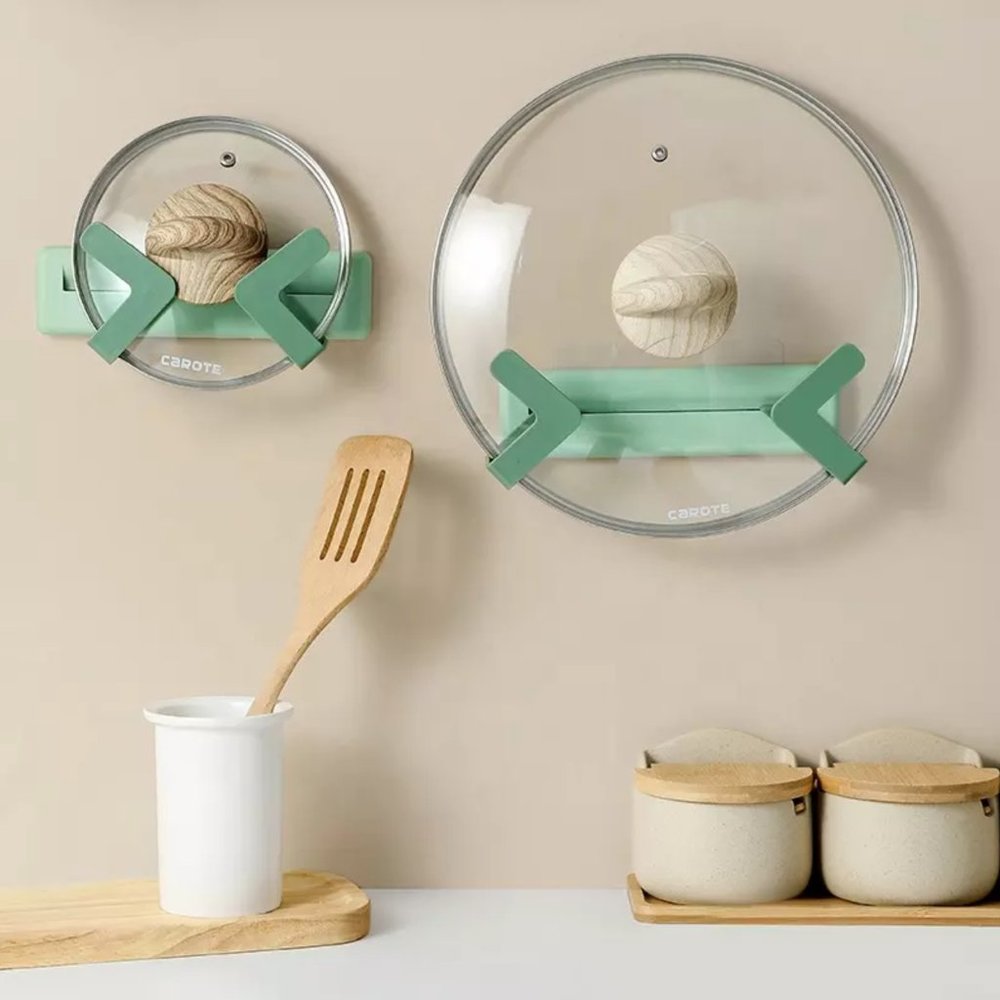Adjustable Pot Lid Organizer Cabinet Mount - Green